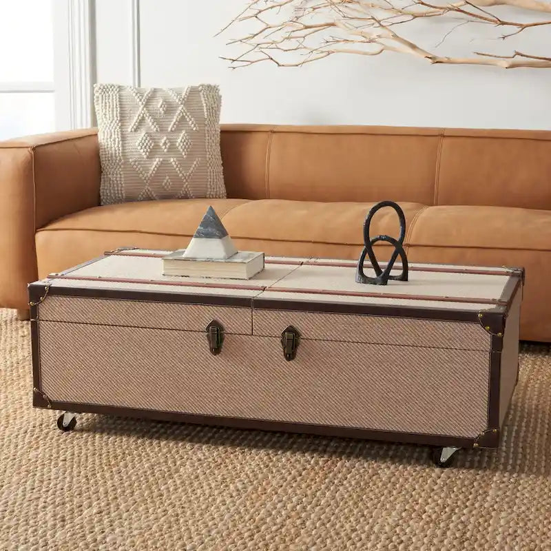Couchtisch mit Stauraum und Weinregal – 47.2" W x 23.6" L x 15.4" H – 47" W x 24" D x 15" H