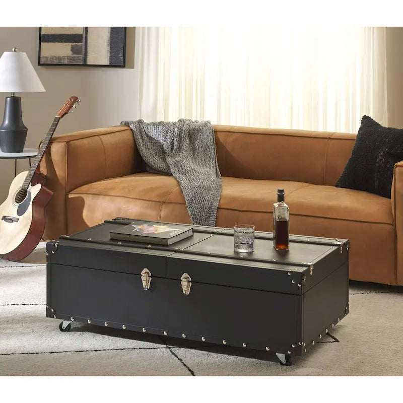 Couchtisch mit Stauraum und Weinregal – 47.2" W x 23.6" L x 15.4" H – 47" W x 24" D x 15" H