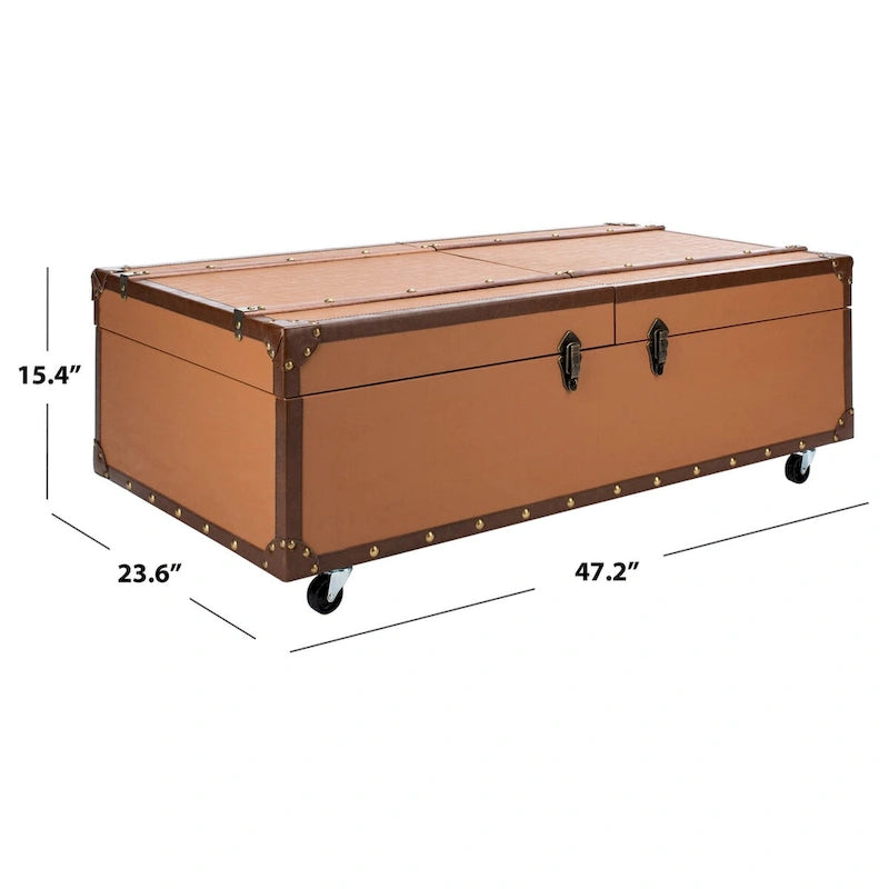 Couchtisch mit Stauraum und Weinregal – 47.2" W x 23.6" L x 15.4" H – 47" W x 24" D x 15" H