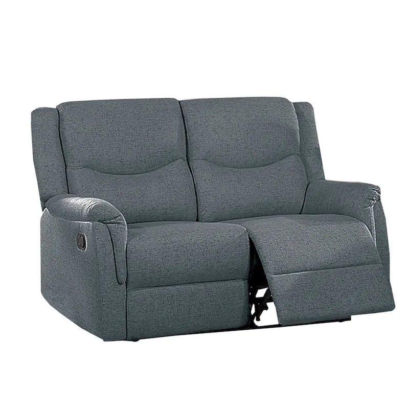 Manuell verstellbares Relaxsofa für zwei Personen mit Polsterung aus sackleinenähnlichem Stoff