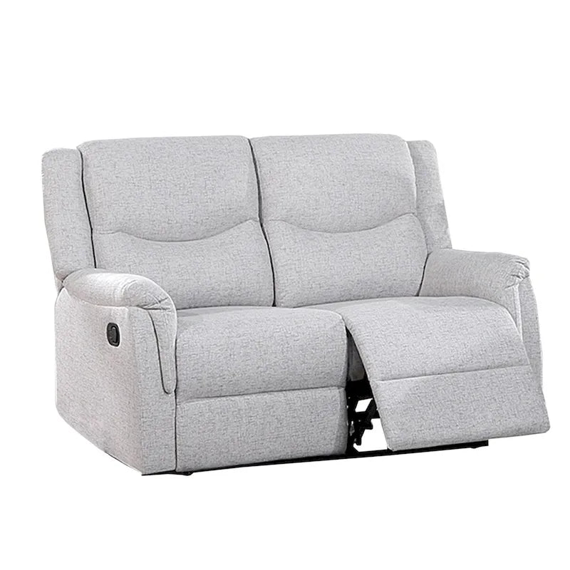 Manuell verstellbares Relaxsofa für zwei Personen mit Polsterung aus sackleinenähnlichem Stoff