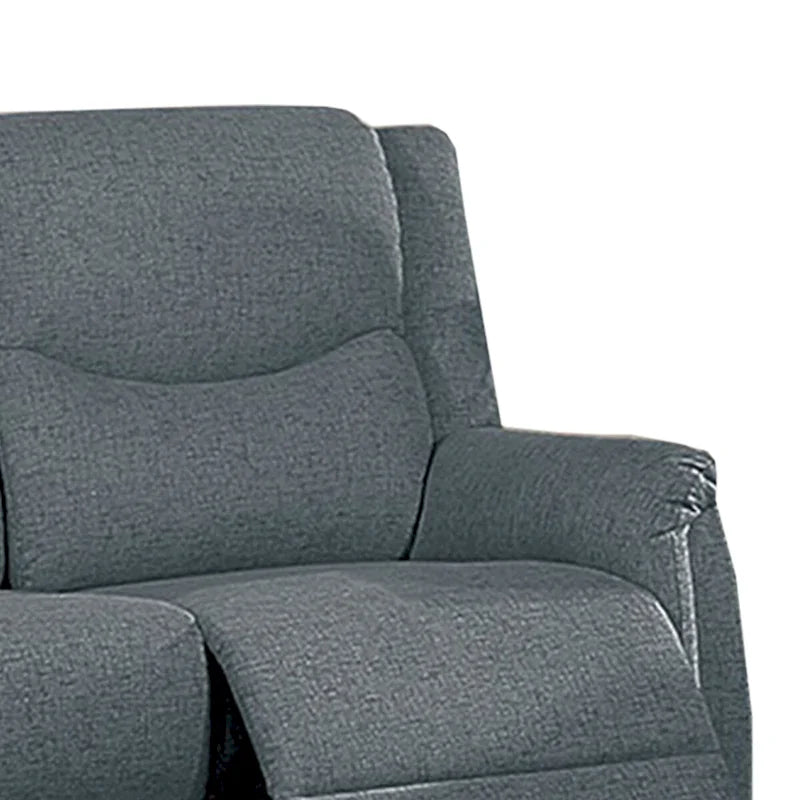 Manuell verstellbares Relaxsofa für zwei Personen mit Polsterung aus sackleinenähnlichem Stoff