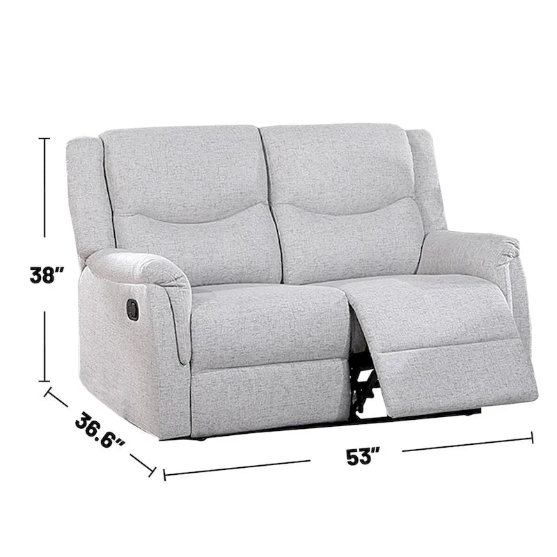 Manuell verstellbares Relaxsofa für zwei Personen mit Polsterung aus sackleinenähnlichem Stoff