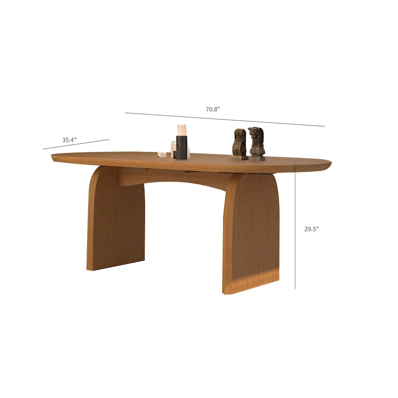 71 Moderner ovaler Esstisch, Küchentisch aus Massivholz für 6 Personen - 70.8 X 35.4