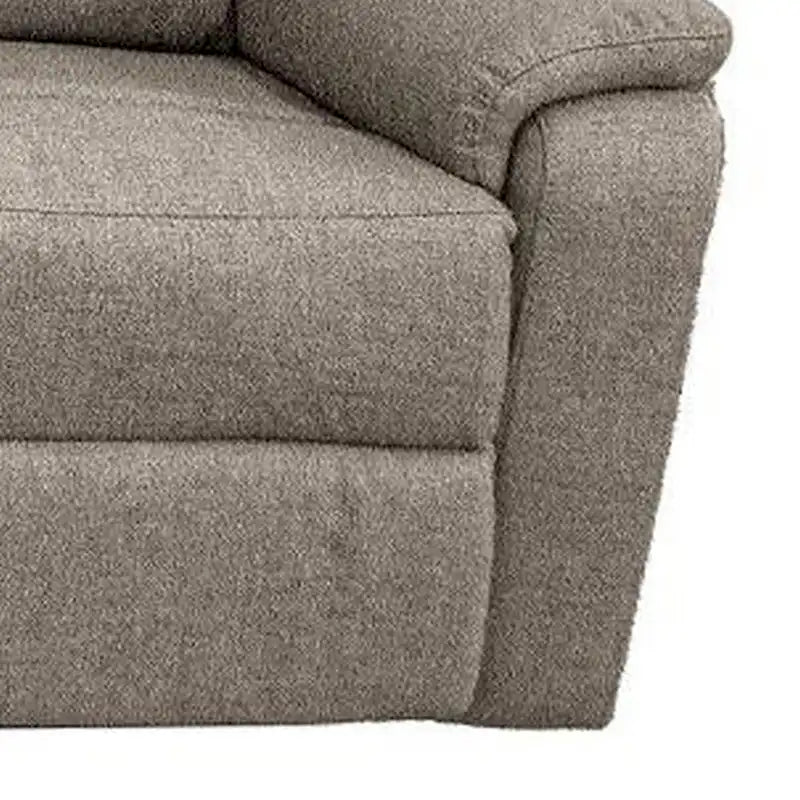 74-Zoll-Schlafsofa mit manuell verstellbarer Relaxfunktion, 3-Sitzer, Polsterung aus braunem Sackleinen, Holz