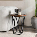 Lamar Mango Wood End Table in Medium Brown by Kosas Home