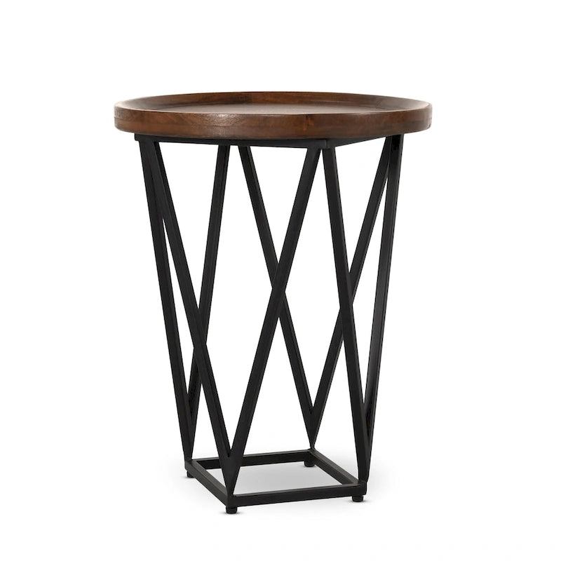 Table d’appoint en bois de manguier brun moyen