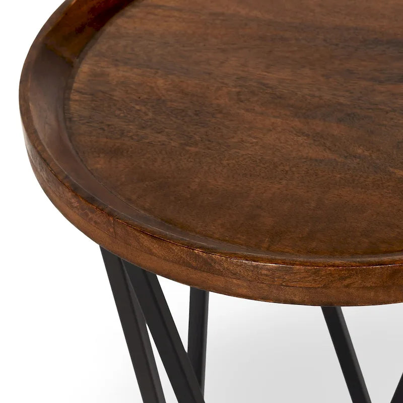 Table d’appoint en bois de manguier brun moyen