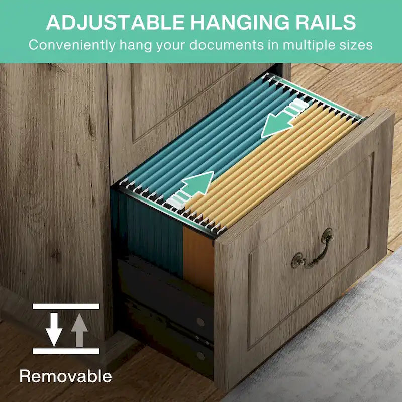 Aktenschrank mit 4 Schubladen fürs Homeoffice, vertikaler Holz-Aktenschrank für A4-/Letter-Format
