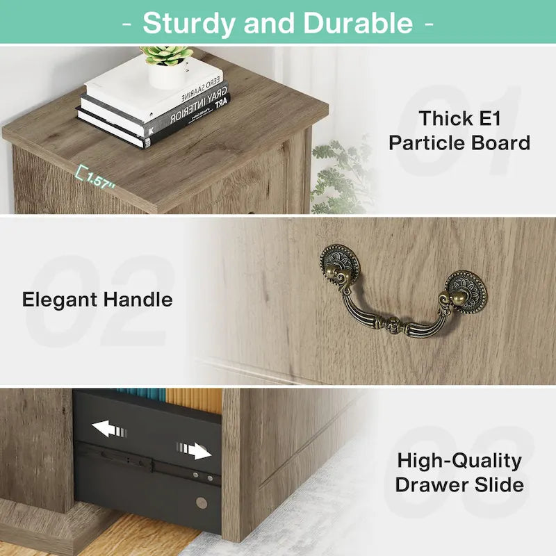 Aktenschrank mit 4 Schubladen fürs Homeoffice, vertikaler Holz-Aktenschrank für A4-/Letter-Format