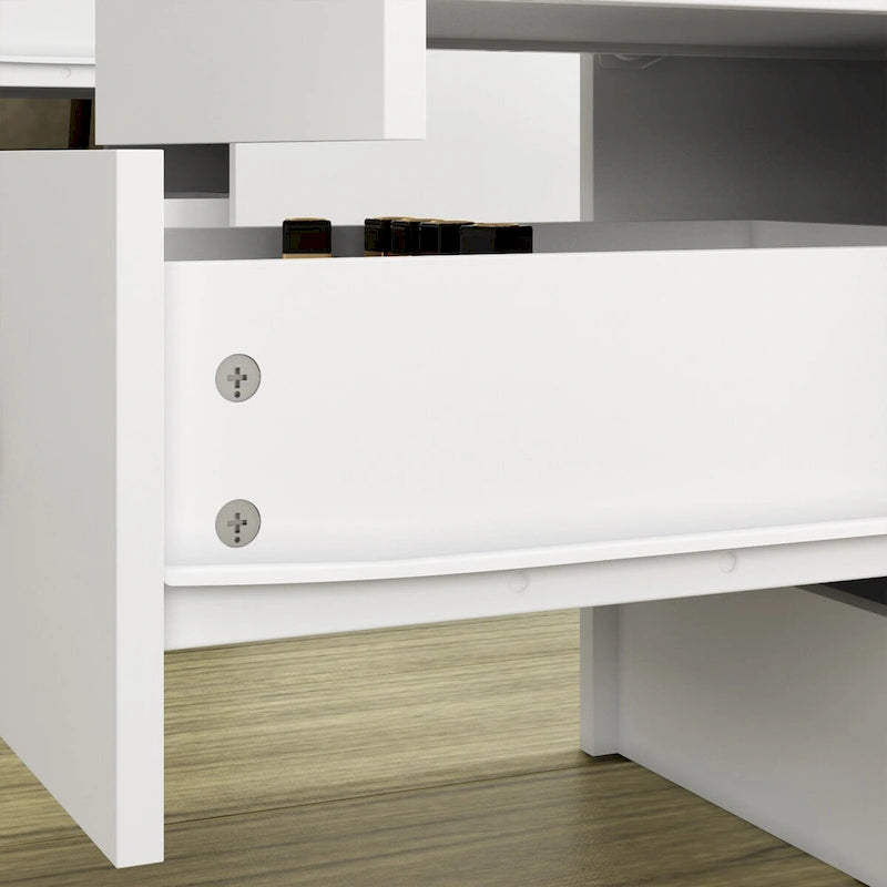Schminktisch mit 3 Spiegeln, stilvoller Schminkorganizer mit 9 Schubladen